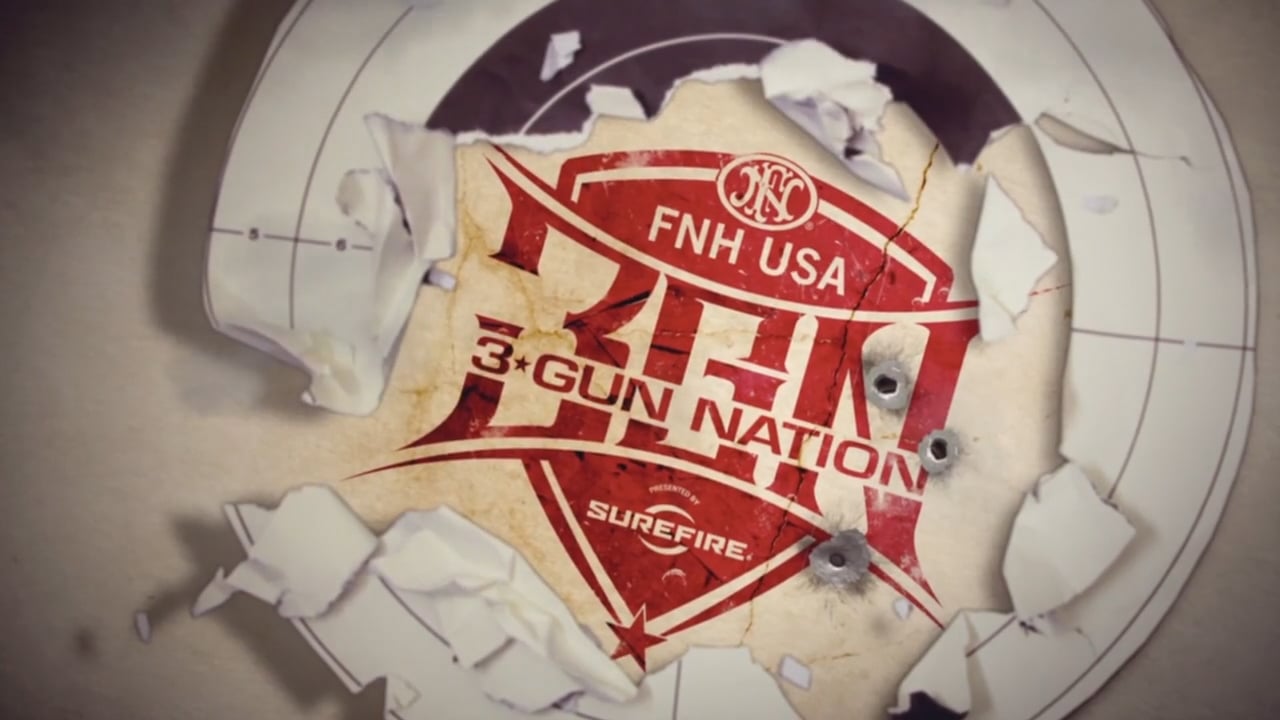 Cover of 3 gun nation tv show with show logo in center frame on a target.