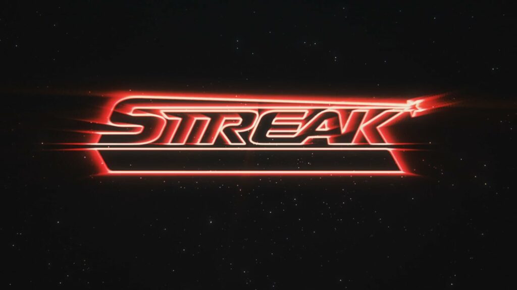Streak Ammo logo moving across stars